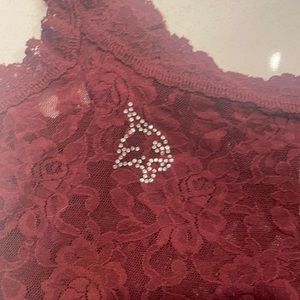 Maroon Hanky Panky lace top - Texas State
